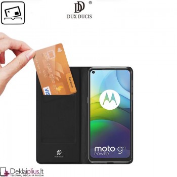Dux Ducis dirbtinės odos atverčiamas dėklas - juodas (Motorola Moto G9 Power) Dux Ducis dirbtinės odos atverčiamas dėklas - juodas (Motorola Moto G9 Power)